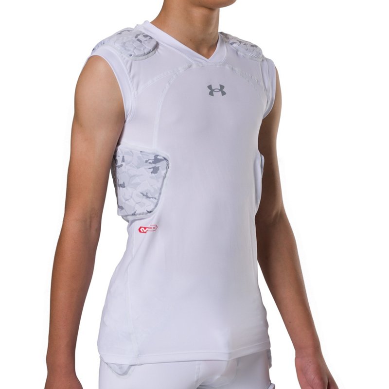 Under Armour Youth Gameday Armour Pro 5-Pad Top White/Grey, Large - Football Apparel at Academy Sports