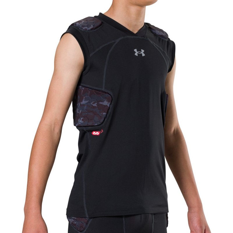 Under Armour Youth Gameday Armour Pro 5-Pad Top Black/Grey, Medium - Football Apparel at Academy Sports