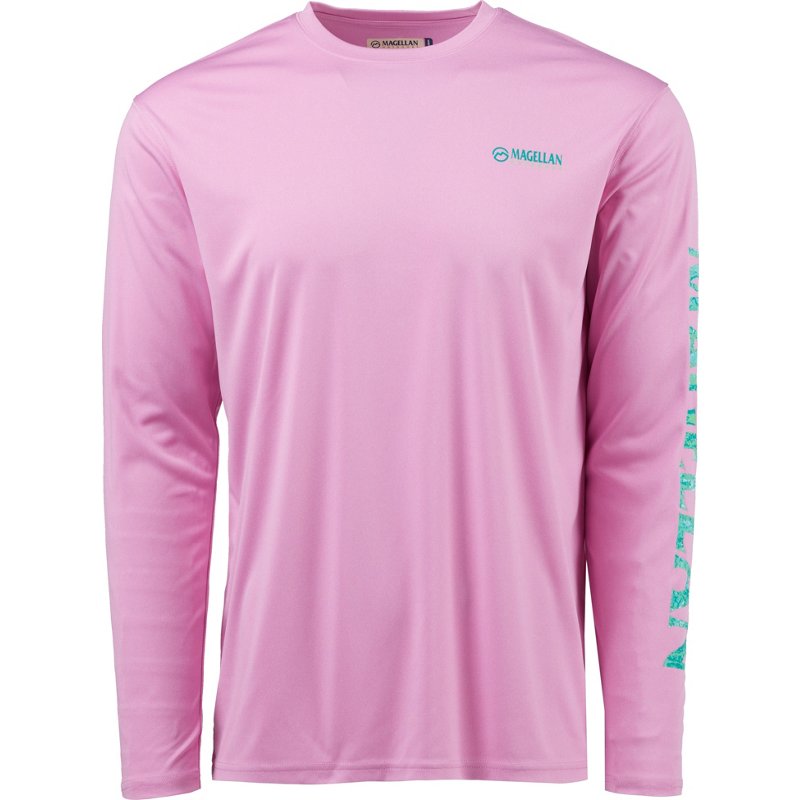 Magellan Outdoors Men's Casting Crew Long Sleeve T-Shirt Light Pink, Small - Men's Fishing Tops at Academy Sports