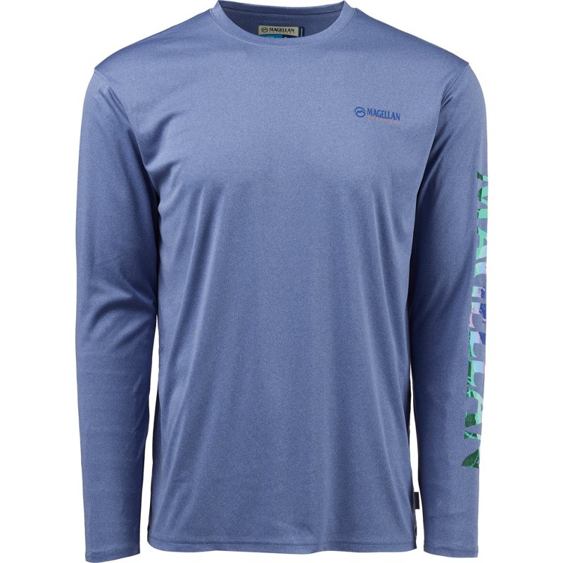 Magellan Outdoors Men's Casting Crew Long Sleeve T-Shirt Dark Blue, Small - Men's Fishing Tops at Academy Sports
