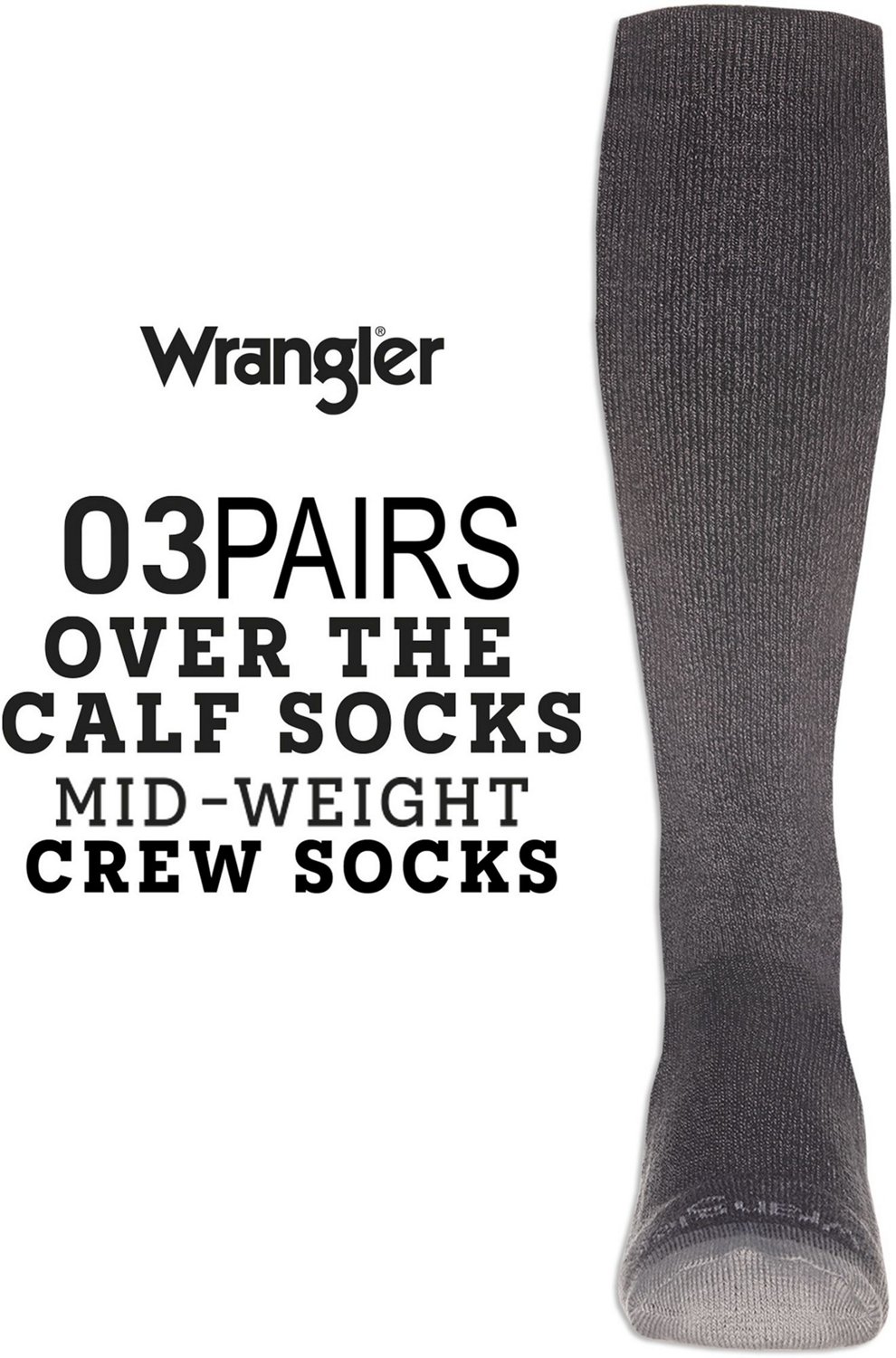 Wrangler Men's Wyatt Western Cowboy Boot Socks 3 Pack  - view number 2