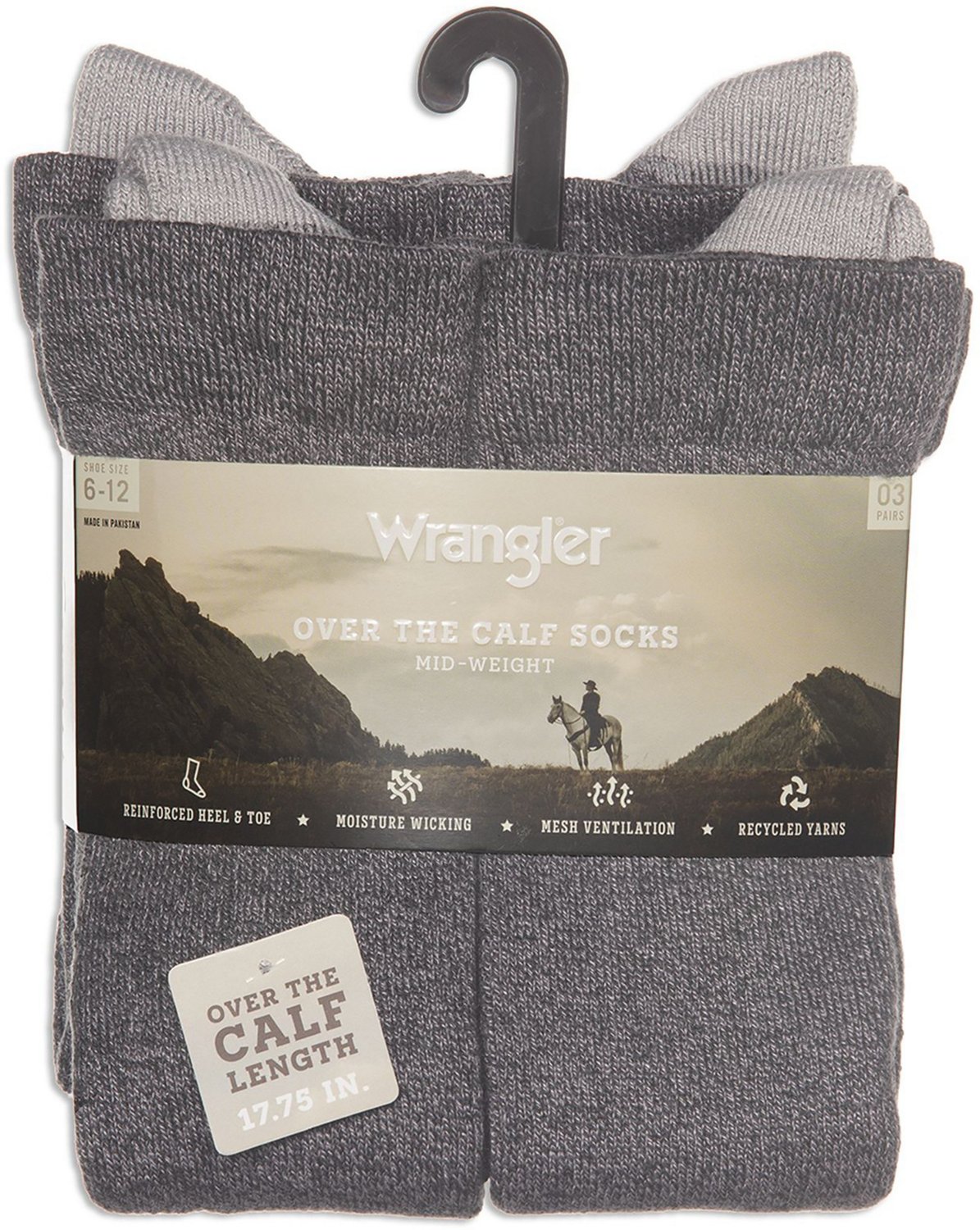 Wrangler Men's Wyatt Western Cowboy Boot Socks 3 Pack  - view number 4
