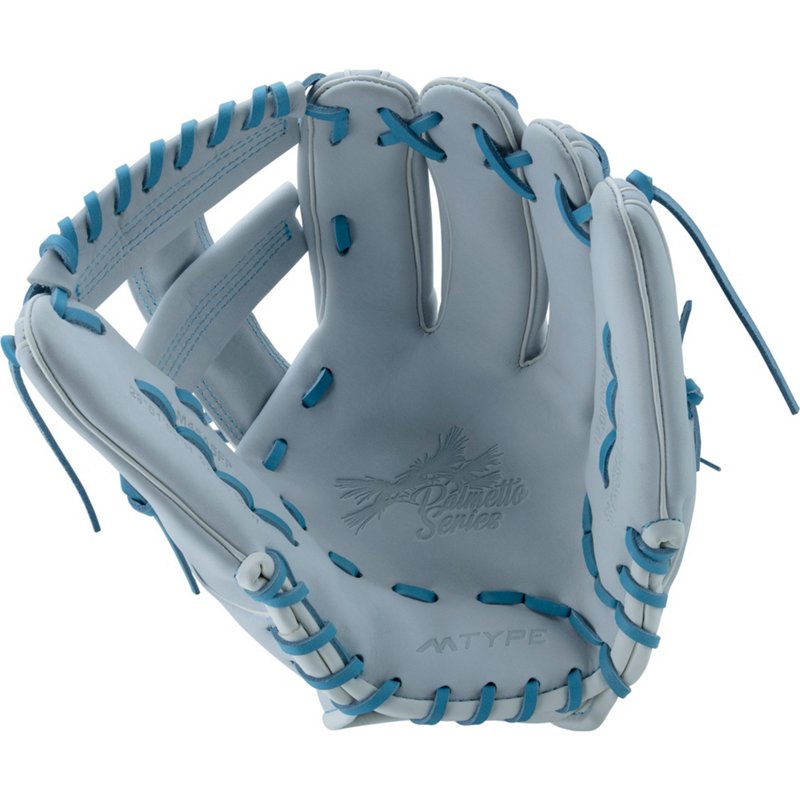 Marucci Adults' Palmetto 45A5 Braided Post Fastpitch Softball 12 in Fielding Glove Grey/Light Blue - Sball/Bball Glove And Mitt at Academy Sports