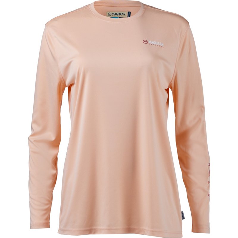 Magellan Women's Caddo Lake Logo Long Sleeve T-Shirt Light Orange, X-Small - Women's Fishing Tops at Academy Sports