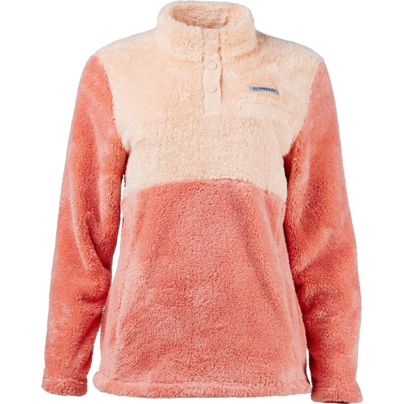 Magellan Outdoors Women's Campfire Mixed Media Long Sleeve Fleece Sweatshirt Light Orange, 2X-Large - Women's Outdoor Long-Sleeve Tops