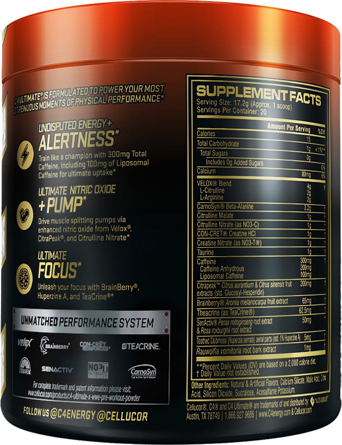 Cellucor C4 Ultimate x WWE Nectarine Guava Knockout PreWorkout Powder                                                            - view number 2