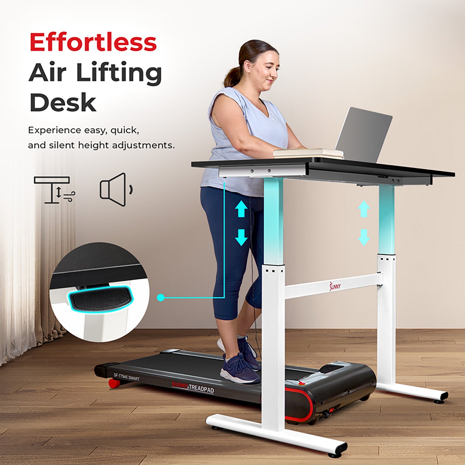 Sunny Health & Fitness Multipurpose Air-Drive Adjustable Standing Desk - view number 2