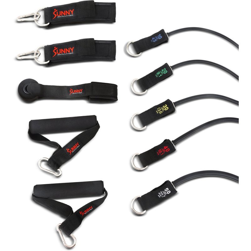 Sunny Health & Fitness Resistance Tube Set Black - Hand Exer. Equip. at Academy Sports