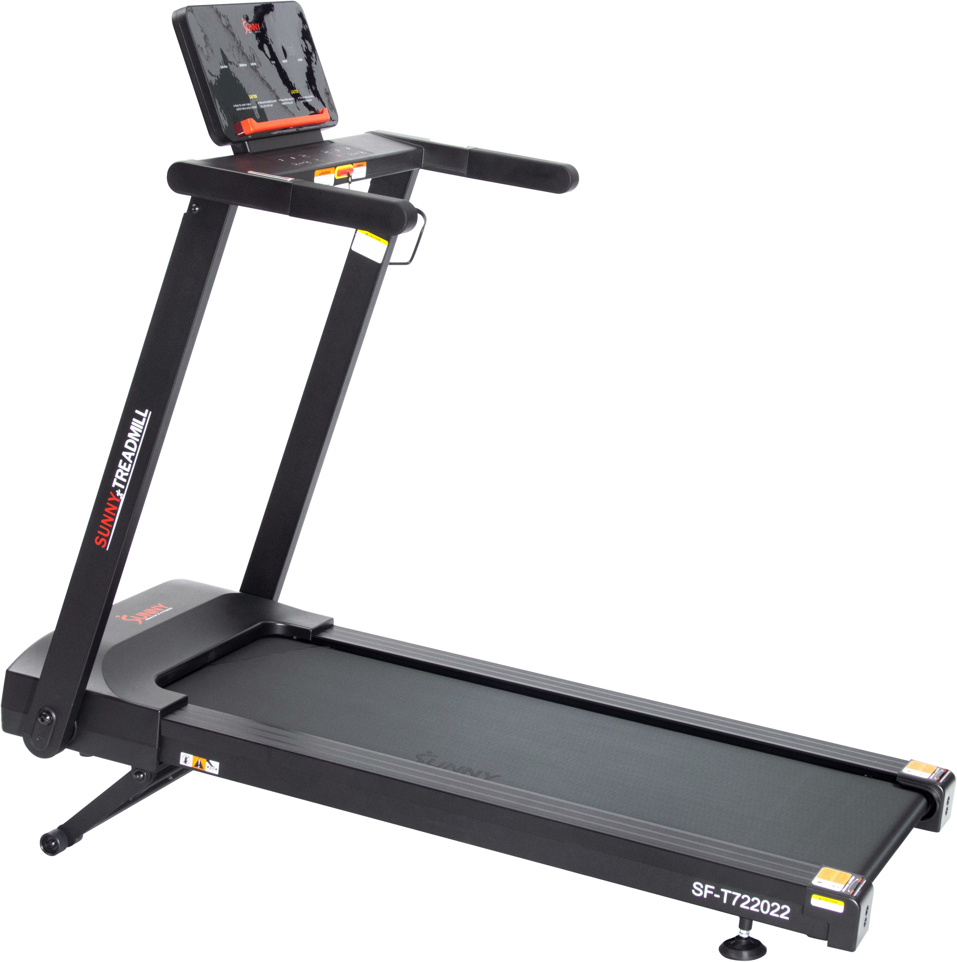 Sunny Health & Fitness Interactive Slim Auto Incline Treadmill with Bluetooth