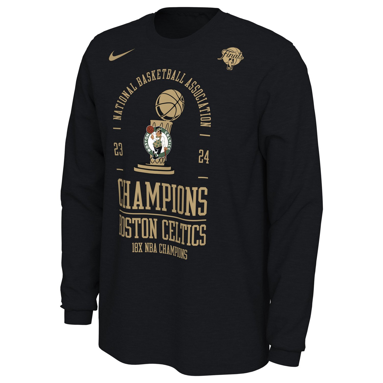Nike Men's Boston Celtics 2024 NBA Finals Champs Authentic Locker Room Long Sleeve Tee - view number 2