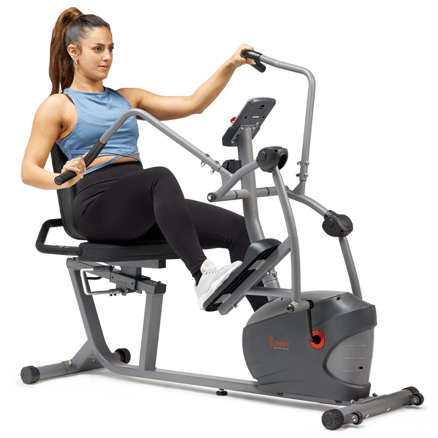 Sunny Health Fitness Performance Interactive Series Recumbent Elliptical Academy