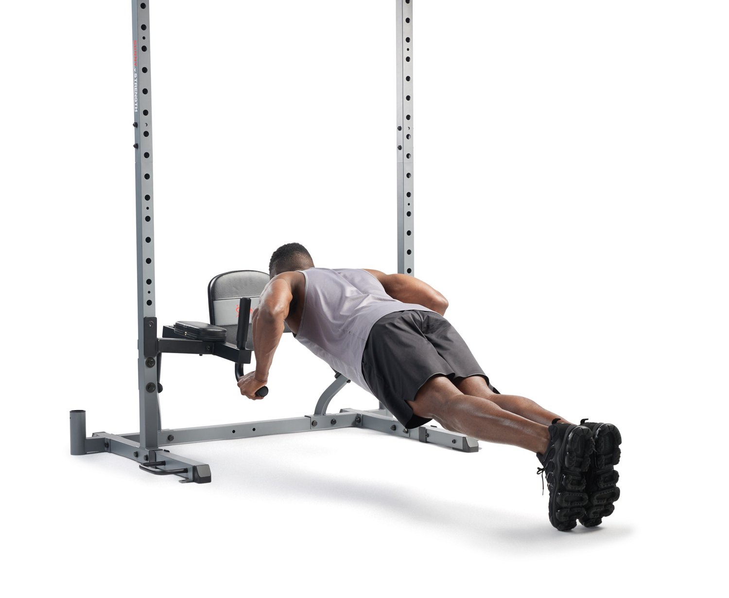 Sunny Health Fitness Adjustable Multifunction Dip Station and Core Workout Attachment Academy