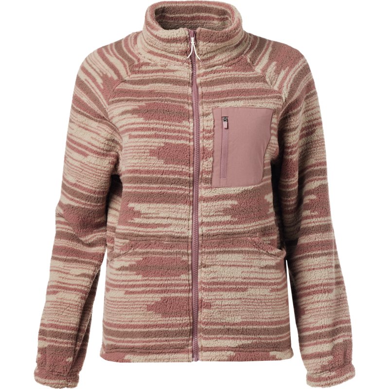 Magellan Outdoors Women's Campfire Sherpa Print Jacket Peppercorn Stripe - Women's Outdoor Long-Sleeve Tops at Academy Sports