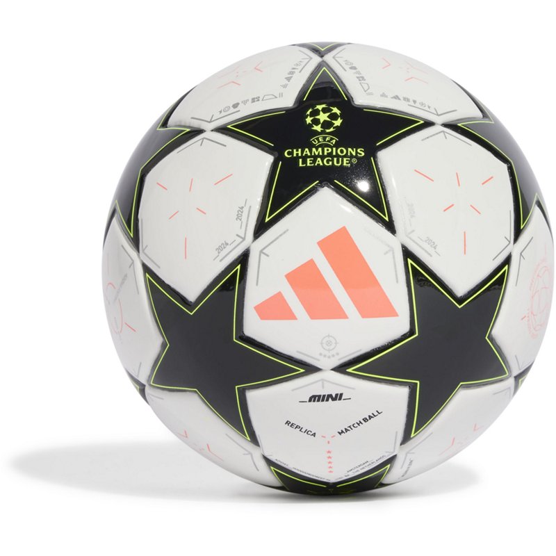 adidas UCL Mini Soccer Ball White/Black - Soccer Equipment at Academy Sports