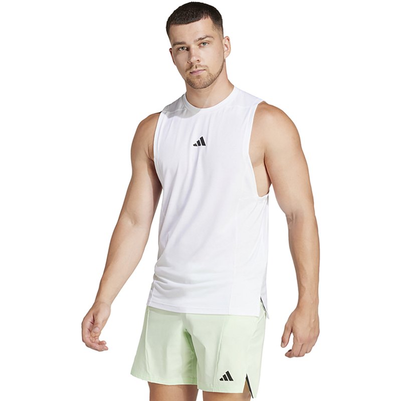 adidas Men's D4T Tank Top White, Small - Men's Athletic Performance Tops at Academy Sports