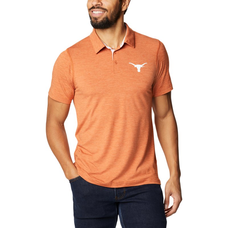Men's Texas Orange Texas Longhorns Tech Trail Space Dye Omni-Shade Polo - Orange