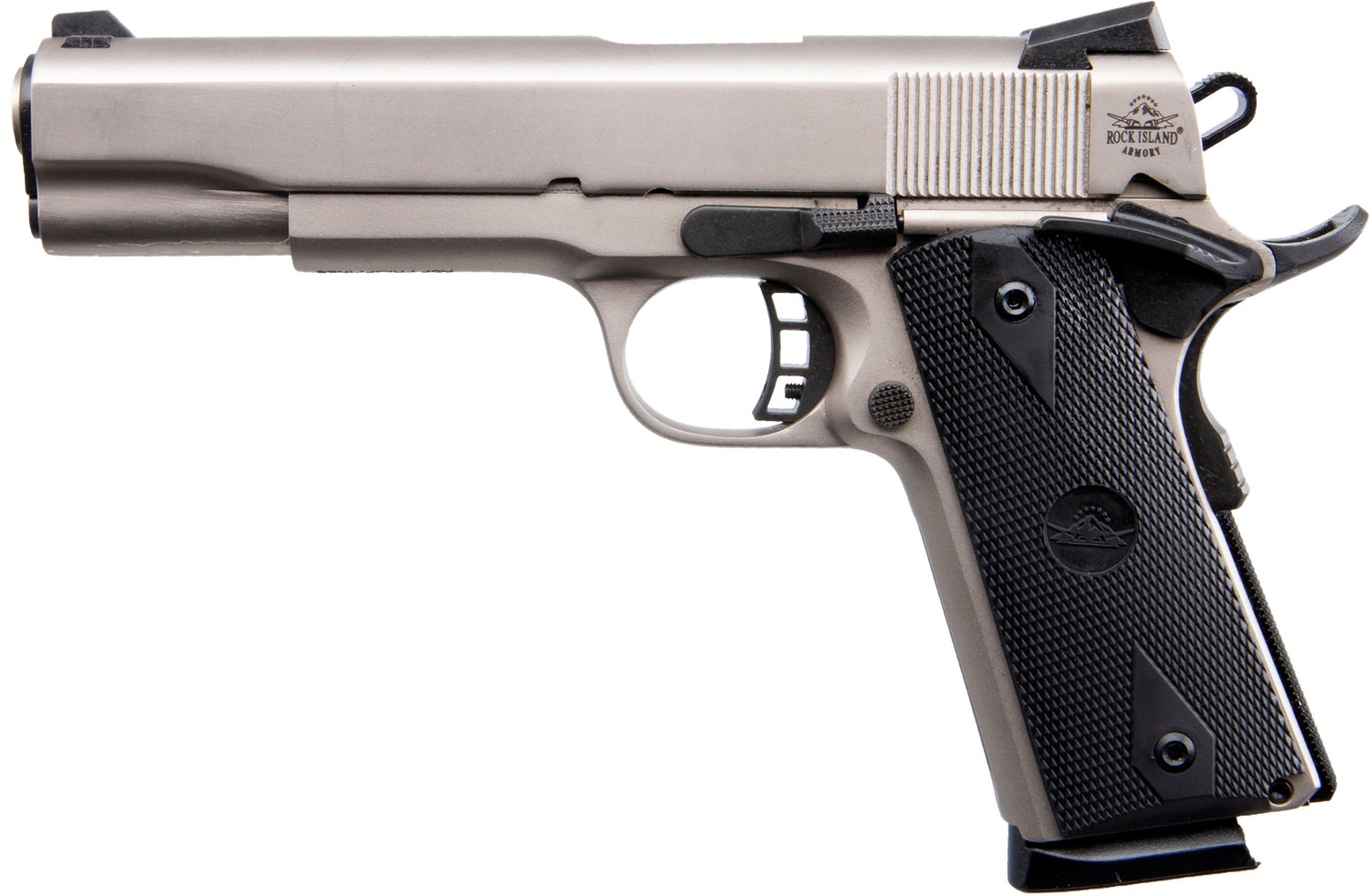 Rock Island Armory 1911 Rock Standard FS Matte Nickel 45 ACP Full-Size 8-Round Pistol - view number 2