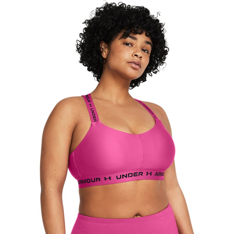 Under Armour Women's Crossback Low Sports Bra Bright Pink, Medium - Women's Workout Bras at Academy Sports