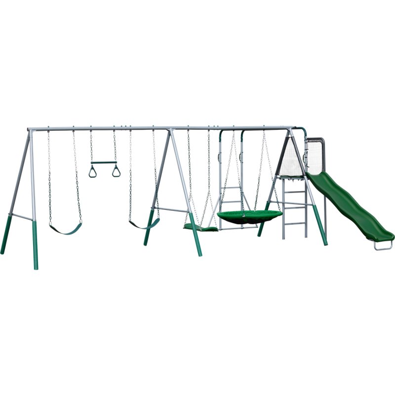 AGame Wild Adventure Metal Swing Set Green - Swing Sets/Bounce Houses at Academy Sports