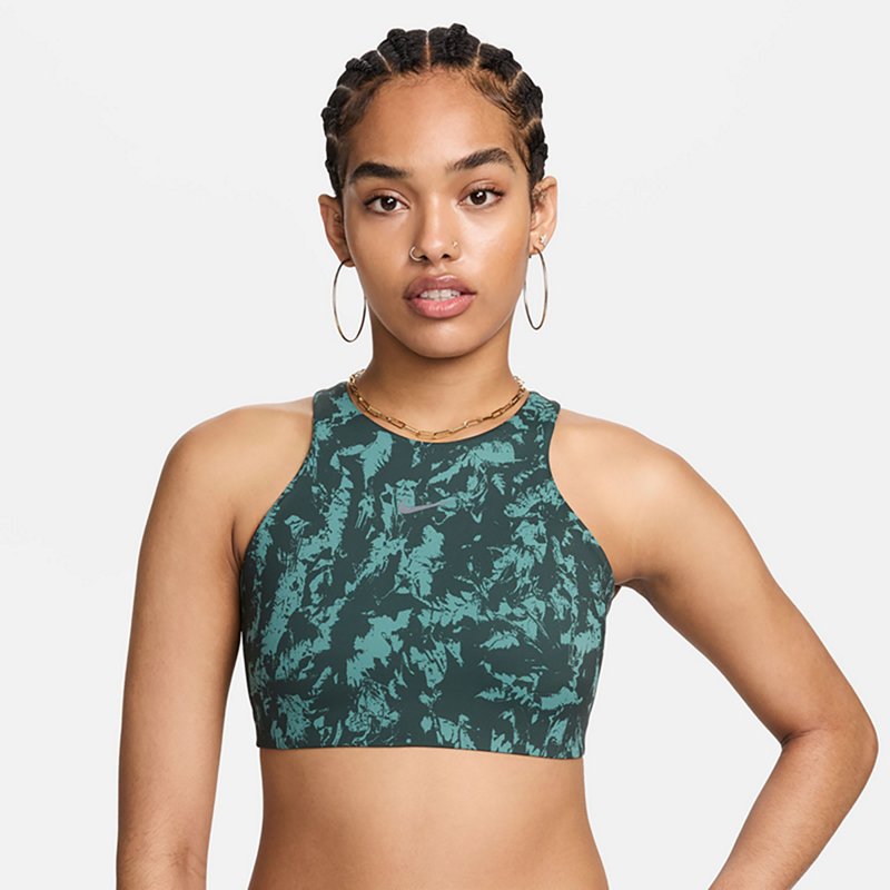 Nike Women's One Strappy Back Lightly Lined Printed Sports Bra Dark Green, Large - Women's Workout Bras at Academy Sports