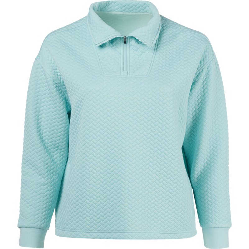 BCG Women's Plus Quilted Quarter-Zip Top Eggshell Blue, 1X - Women's Athletic Fleece at Academy Sports