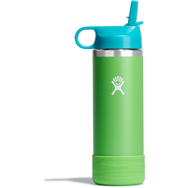 Hydro Flask 18 oz Wide Mouth Kids Water Bottle with Straw Cap Green - Thermos/Cups &koozies at Academy Sports