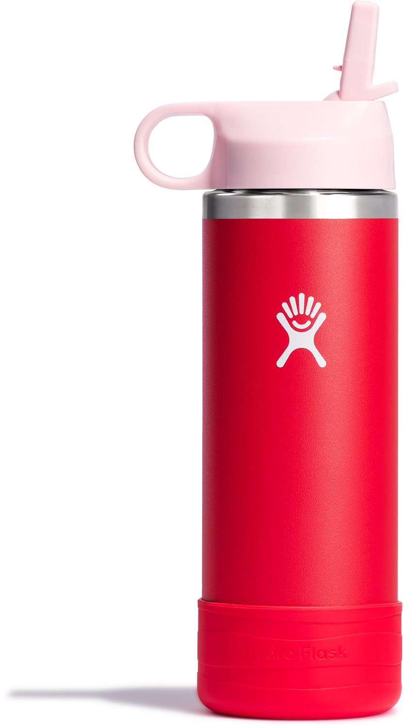 Hydro Flask Kids' 18 oz Wide Mouth Water Bottle with Straw Cap and Boot