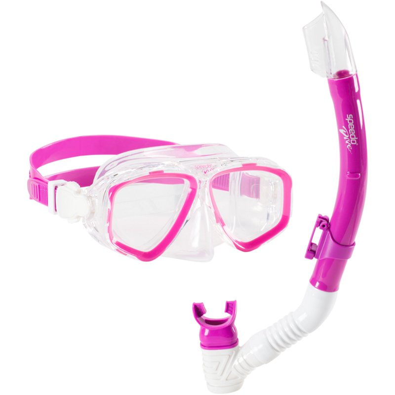 Speedo Juniors' Adventure Mask and Snorkel Set Pink - Swim And Diving Accessories at Academy Sports