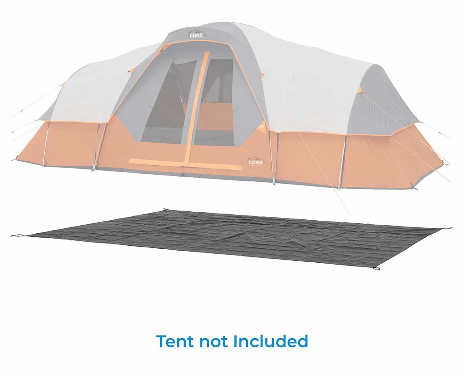 CORE Equipment 11 Person Extended Dome Tent Footprint                                                                            - view number 2