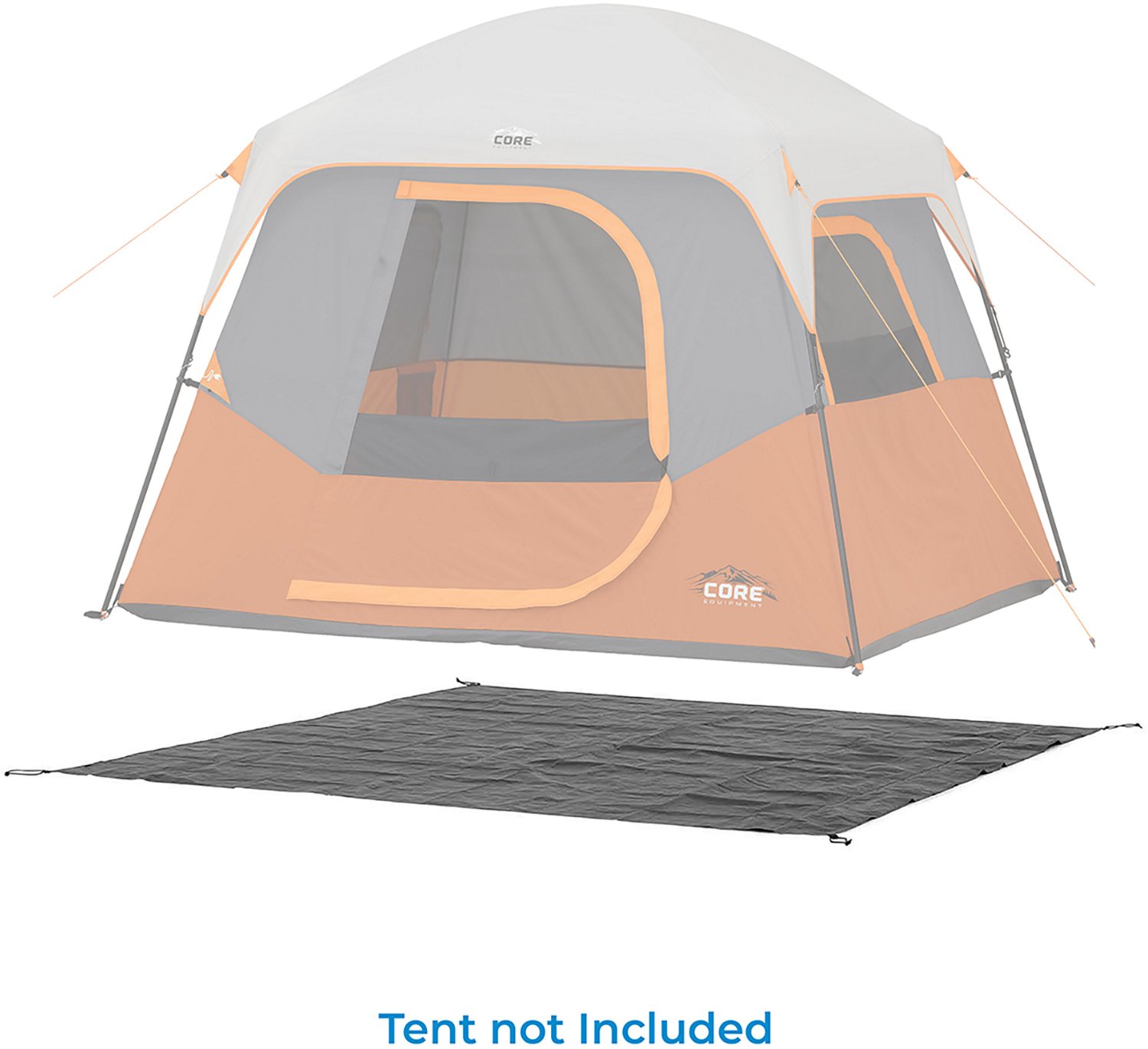 CORE Equipment 4 Person Straight Wall Cabin Tent Footprint                                                                       - view number 2