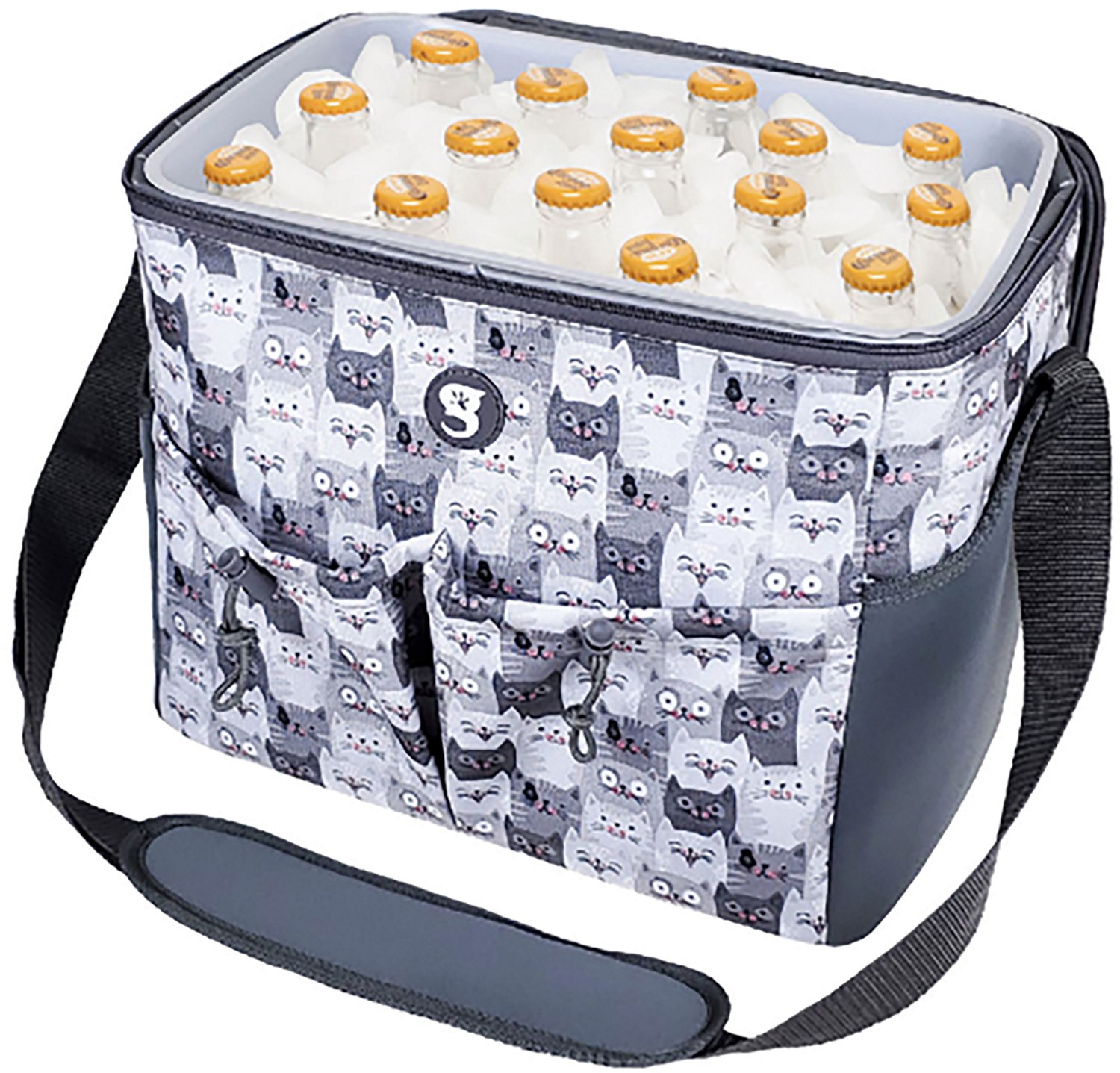 geckobrands Cats Large 24 Can Cooler