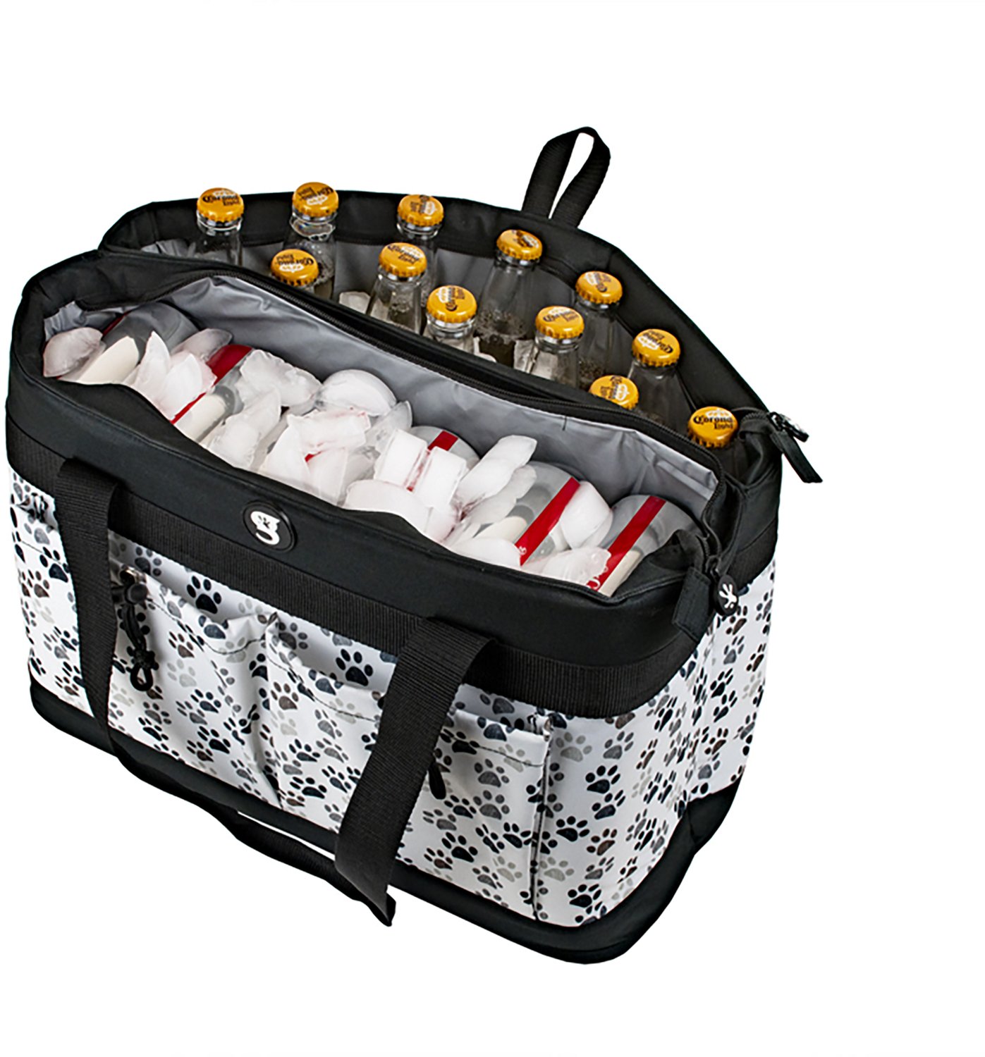 geckobrands Paws Print 2 Compartment 40 Can Tote Cooler - view number 3