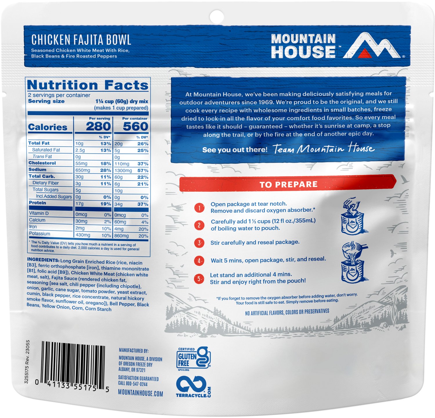 Mountain House Dry Chicken Fajita Bowl Pouch  - view number 3