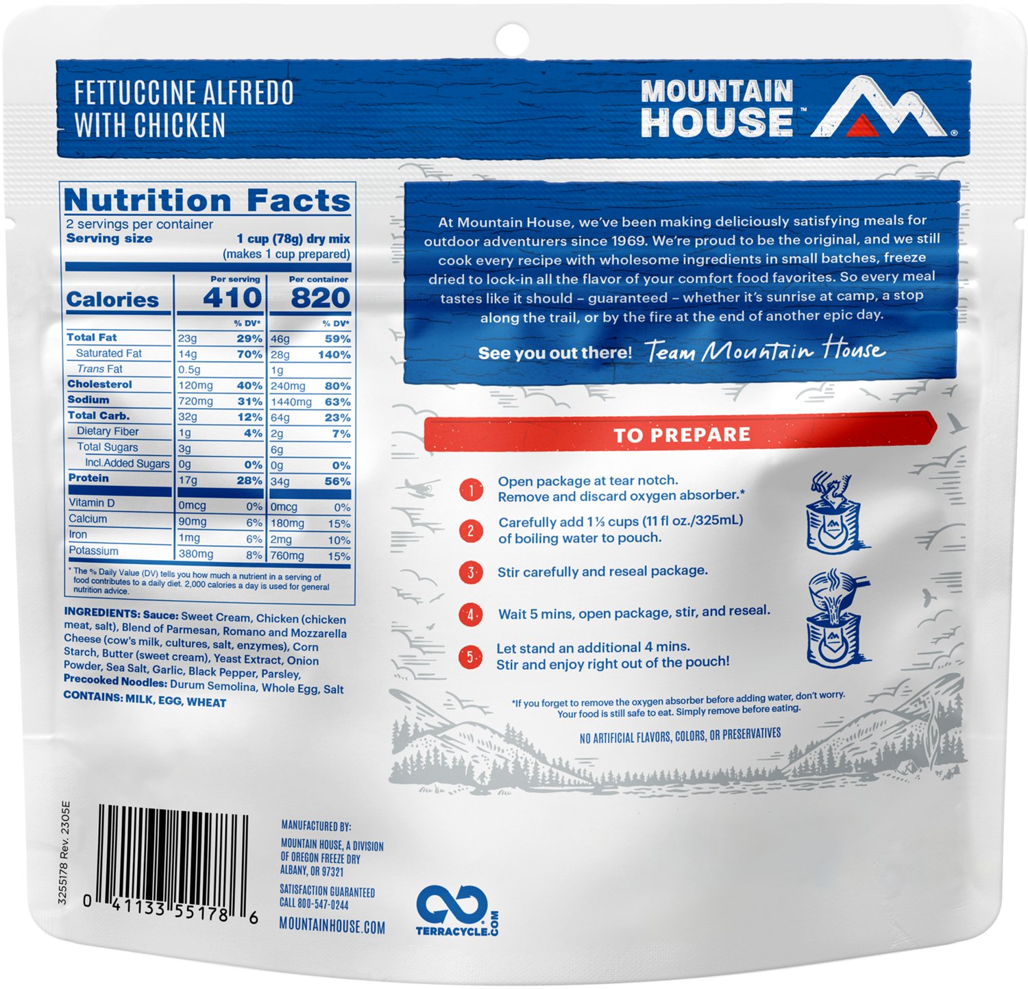 Mountain House Dry Fettuccine Alfredo with Chicken Pouch                                                                         - view number 3