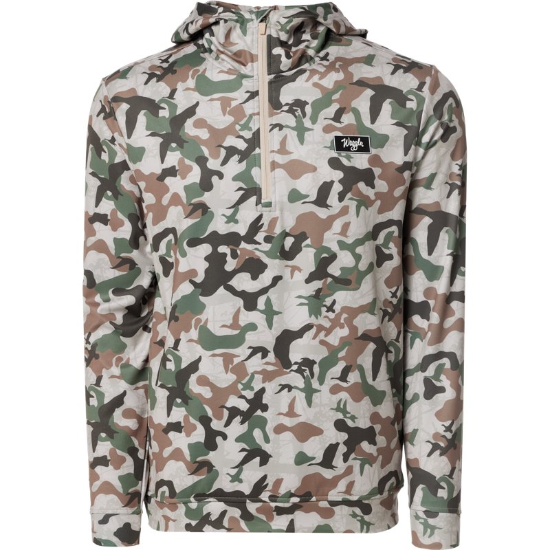 Waggle Men's Waterfowl Camo Zip Hoodie Brown, Large - Men's Athletic Performance Tops at Academy Sports