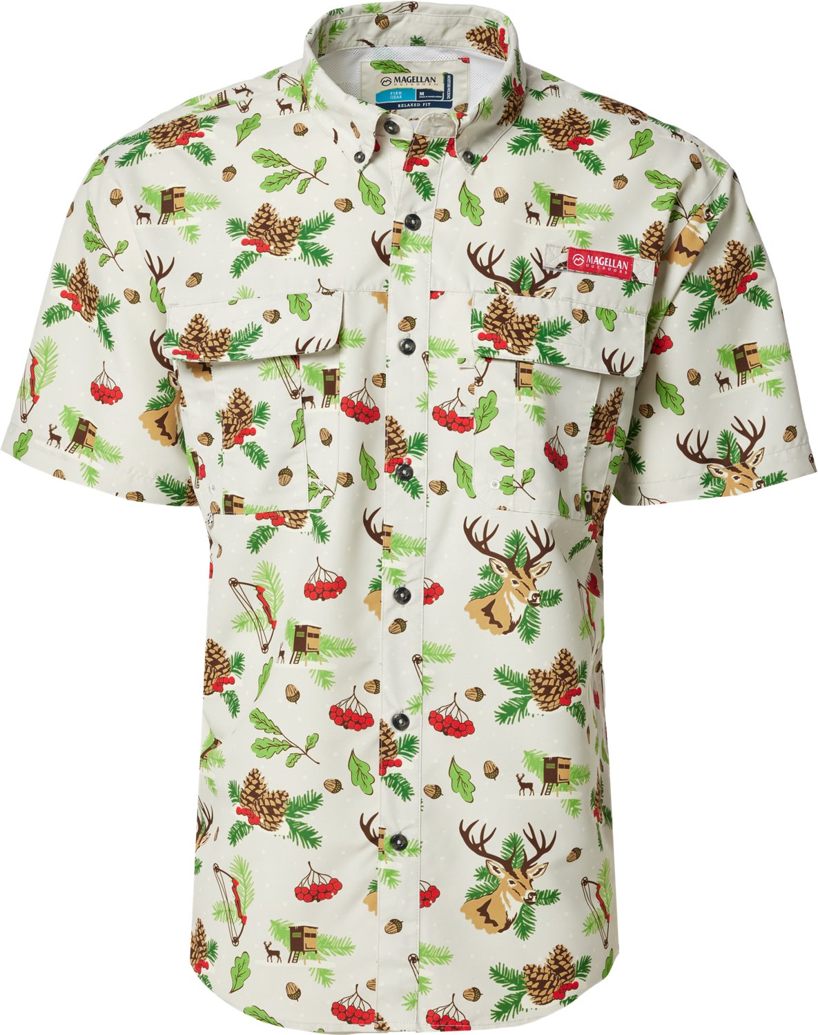 Magellan Outdoors Men's Laguna Madre Holiday Fishing Button-Down Shirt - view number 1