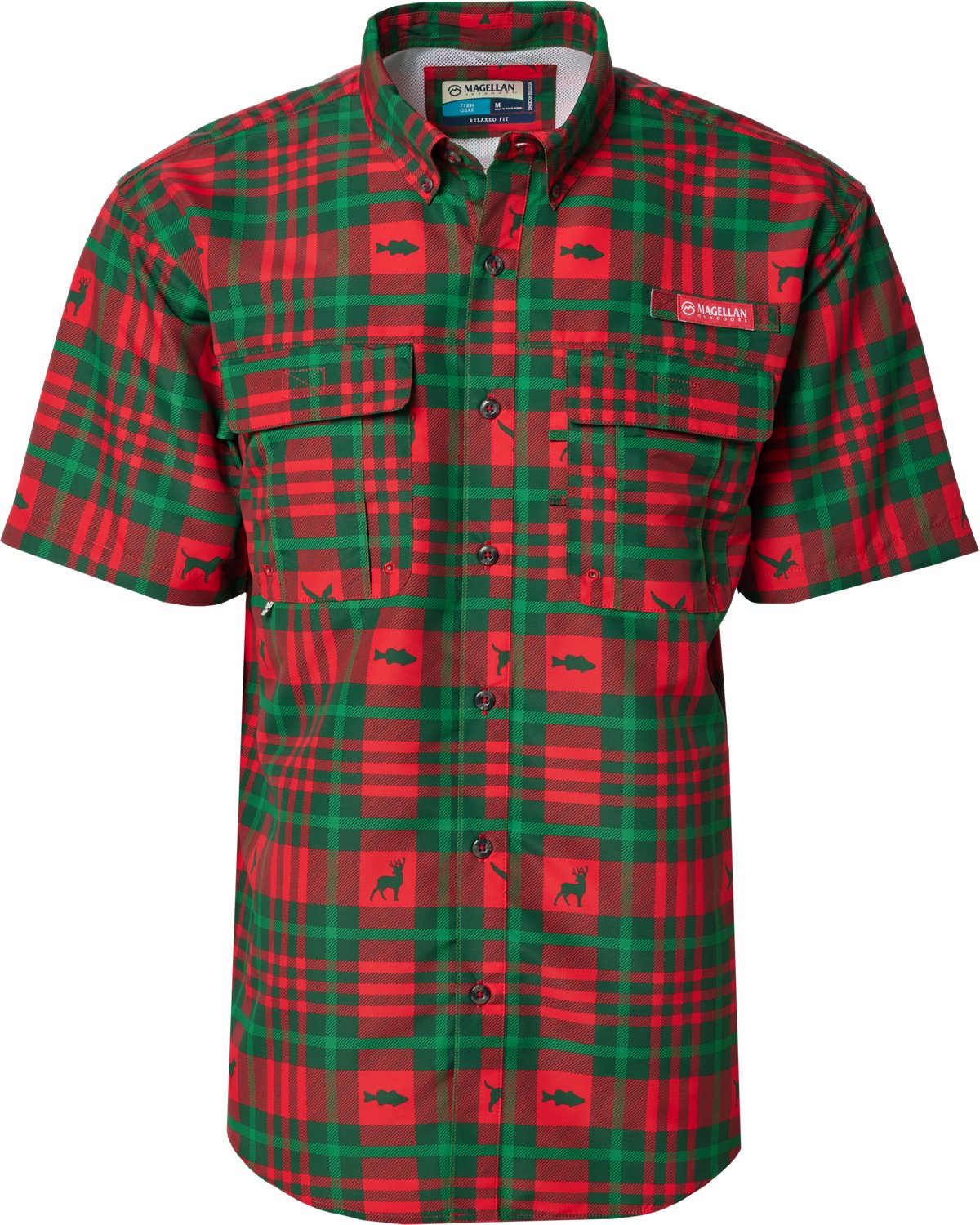Magellan Outdoors Men's Laguna Madre Holiday Fishing Button-Down Shirt
