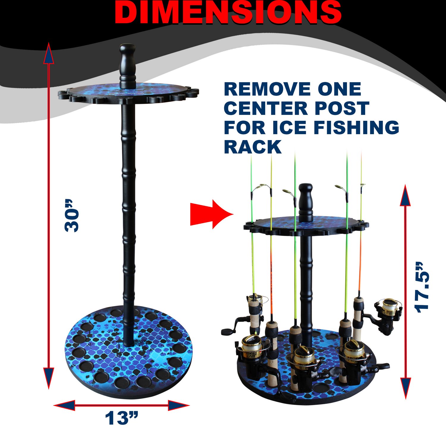 Rush Creek Round 16-Rod Storage Floor Rack - view number 4