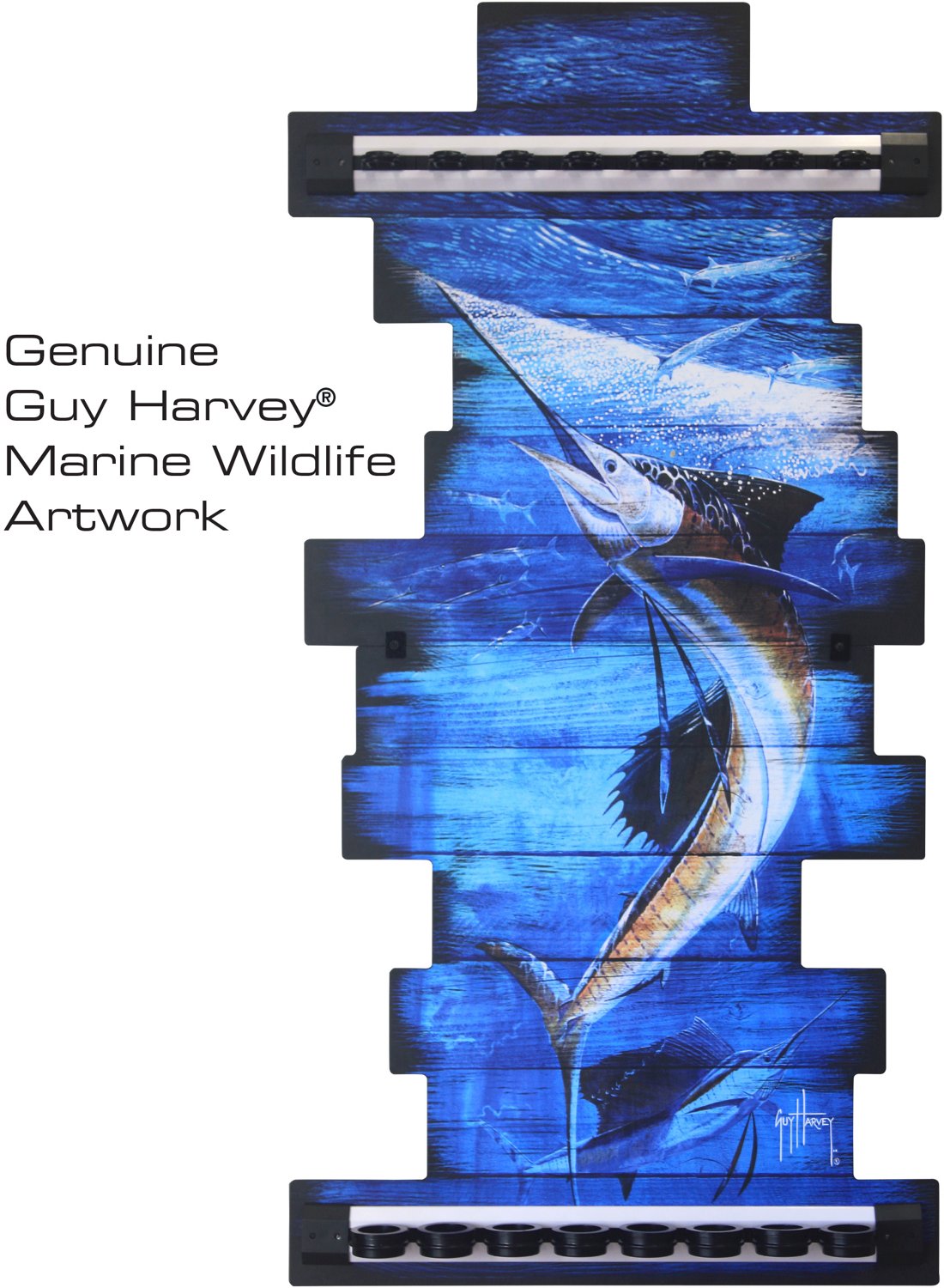 Rush Creek Guy Harvey Fish 8-Rod Wall Storage Rack - view number 3