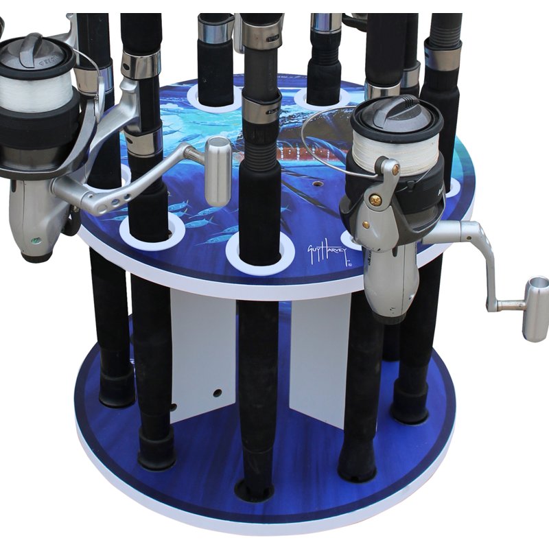 Rush Creek Guy Harvey 9-Rod Spinning Storage Rack Sailfish - Rod And Reel Storage at Academy Sports