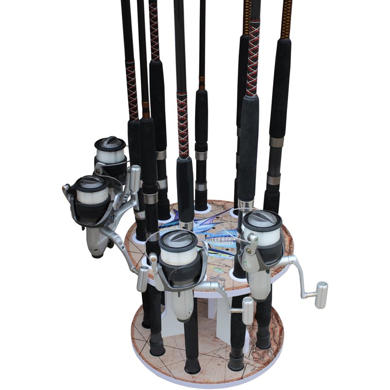 Rush Creek Guy Harvey 9-Rod Spinning Storage Rack Ancient World Map - Rod And Reel Storage at Academy Sports