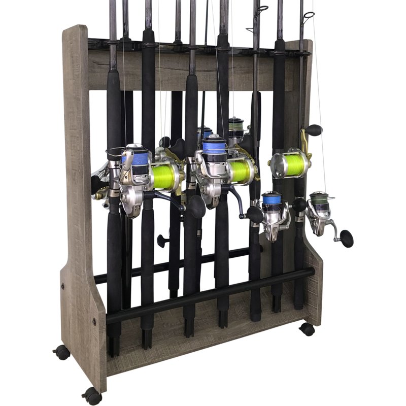 Rush Creek 16-Rod Double-Sided Floor Rack Driood - Rod And Reel Storage at Academy Sports