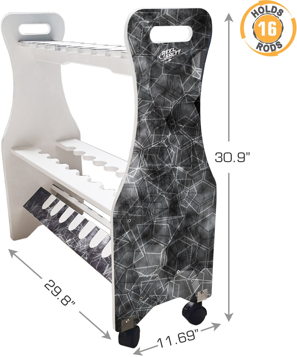 Rush Creek Offshore Inshore Saltwater Waterproof 16-Rod Rolling Floor Rack - view number 2