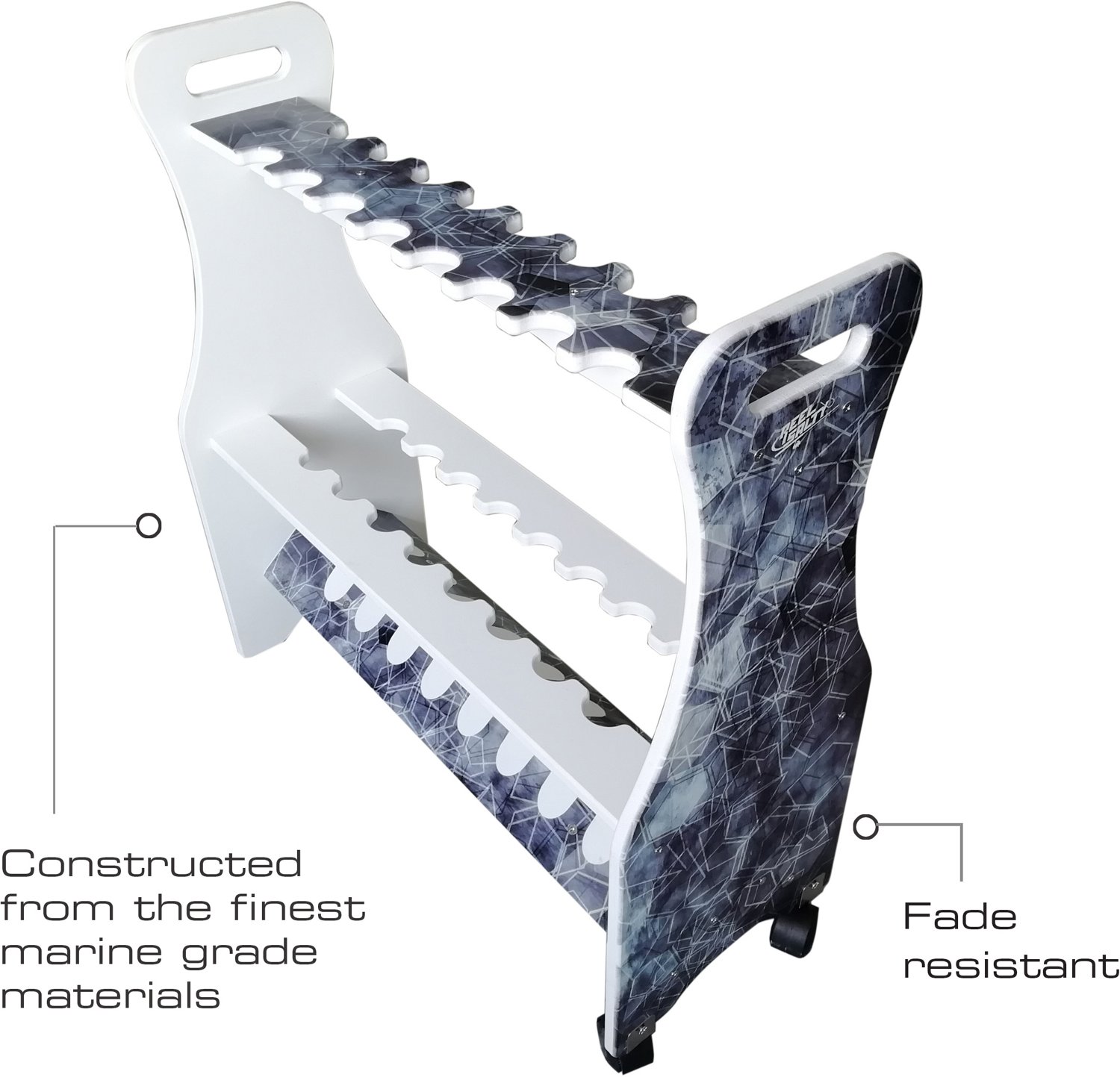 Rush Creek Offshore Inshore Saltwater Waterproof 16-Rod Rolling Floor Rack - view number 3