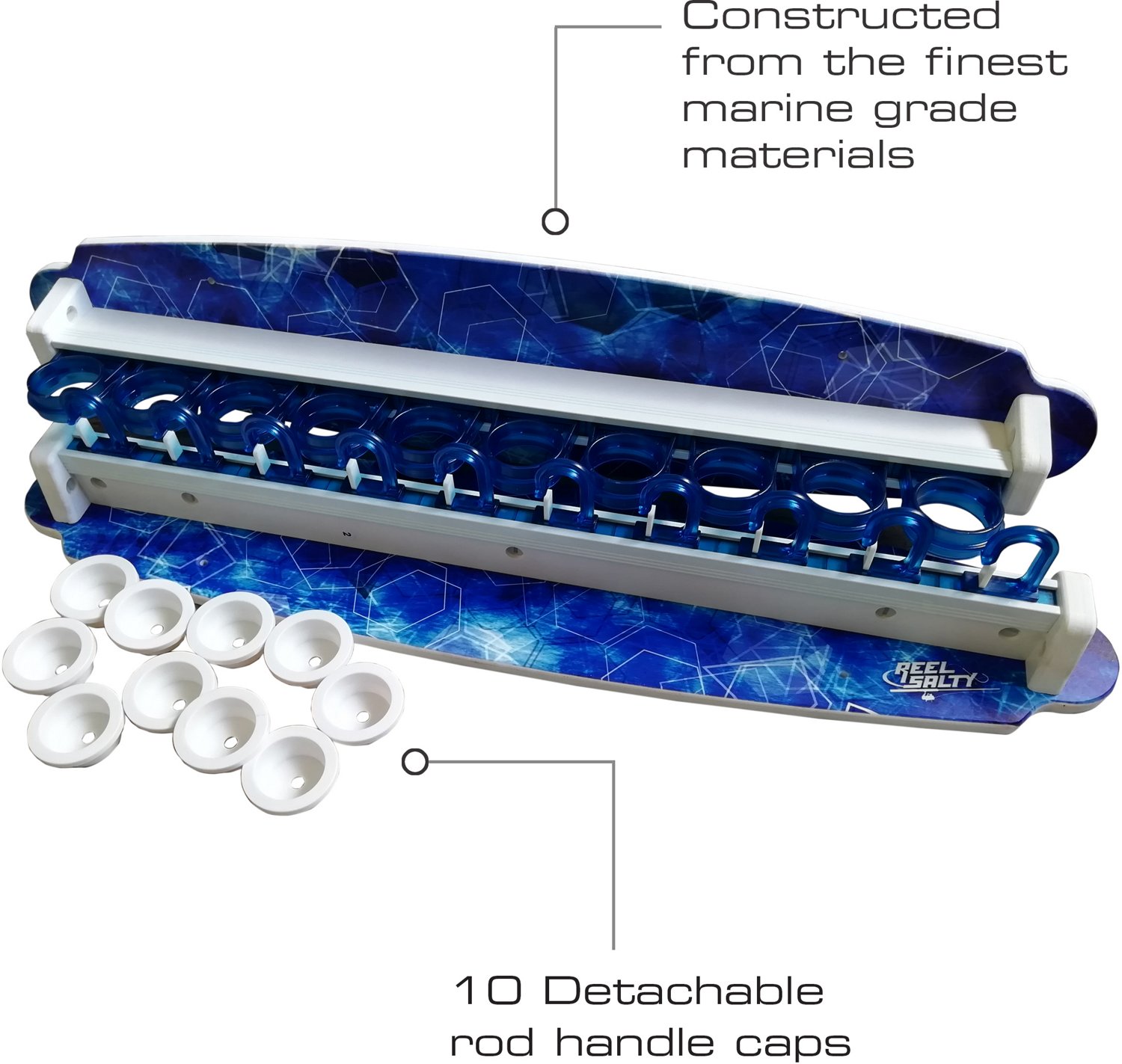 Rush Creek Offshore Inshore Waterproof 10-Rod Wall Ceiling Rack - view number 4