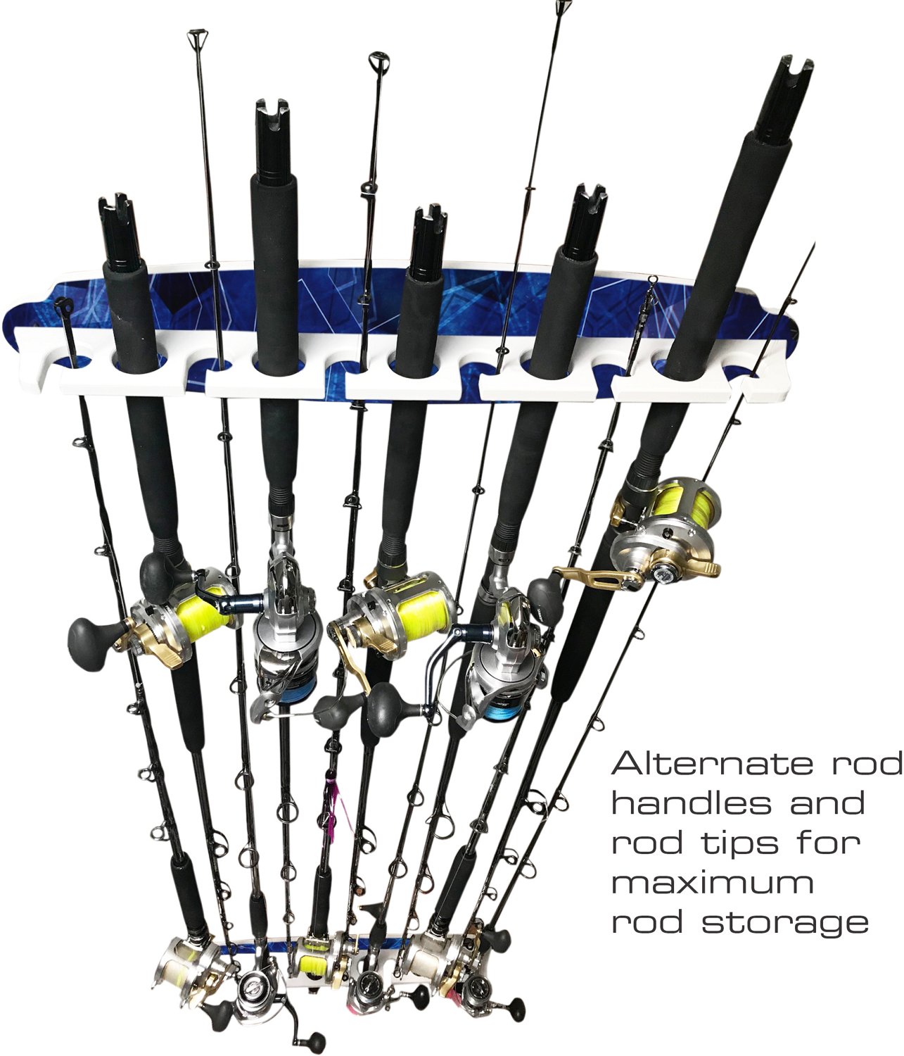 Rush Creek Offshore Inshore Saltwater Waterproof 11-Rod Wall Ceiling Rack                                                        - view number 4