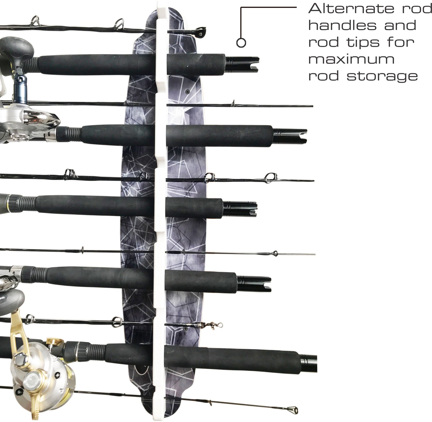 Rush Creek Offshore Inshore Saltwater Waterproof 11-Rod Wall Ceiling Rack - view number 3