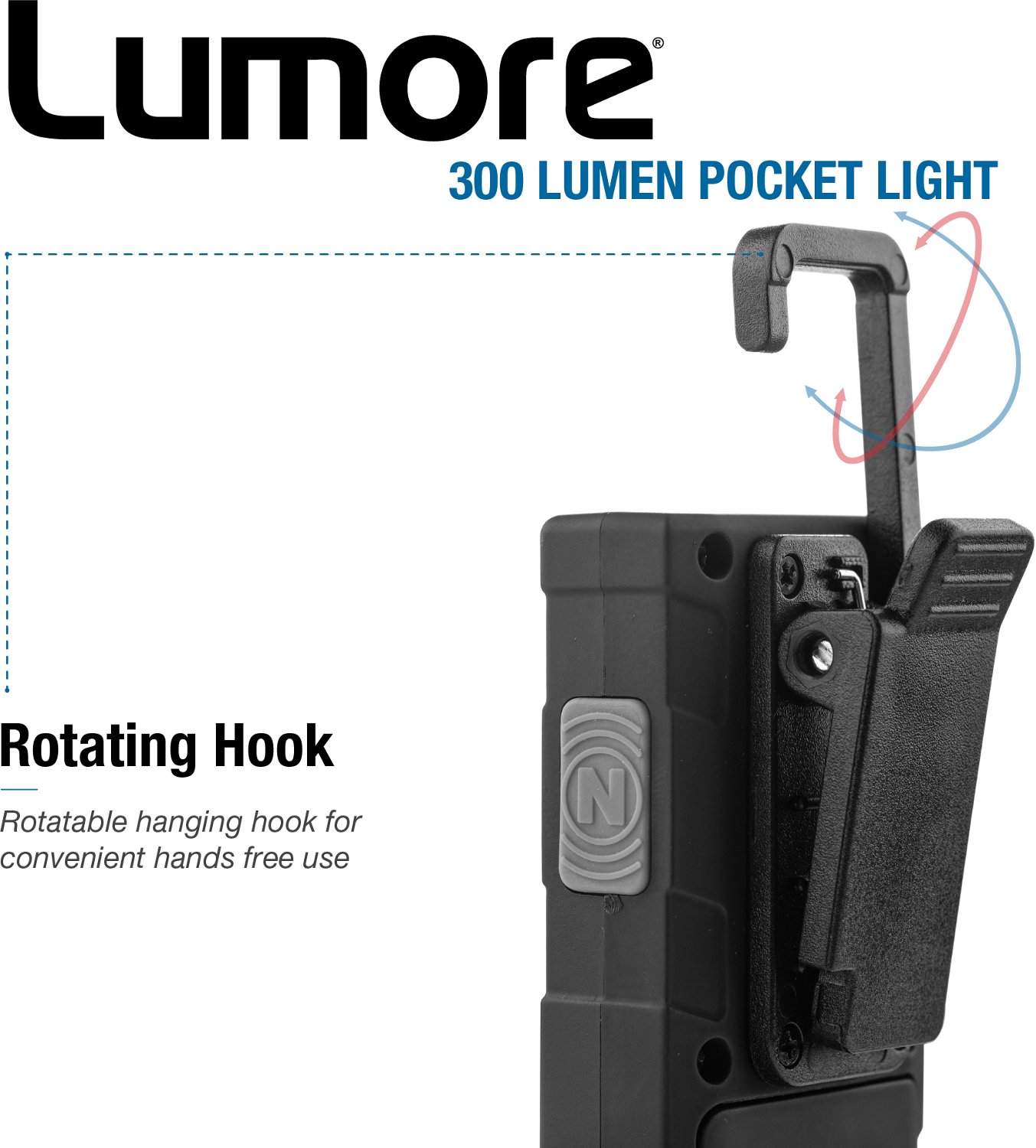 Lumore 300 Lumen Spot Light and 250 Lumen Work Pocket Light 2-N-1 Task Light - view number 3