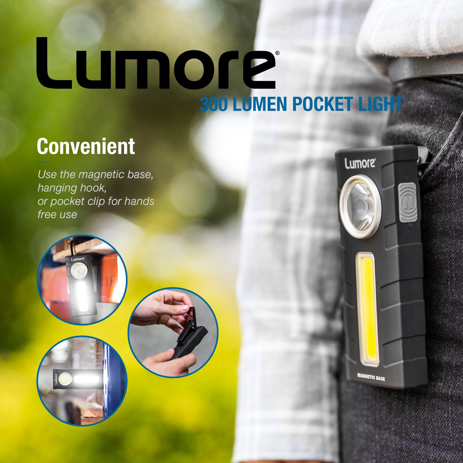Lumore 300 Lumen Spot Light and 250 Lumen Work Pocket Light 2-N-1 Task Light - view number 4