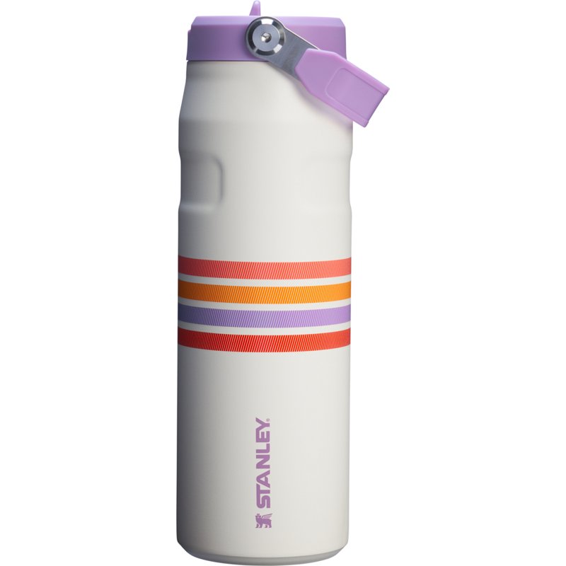 Stanley IceFlow Aerolight Flip Straw 24 oz Water Bottle Cream Lilac Stripe - Thermos/Cups &koozies at Academy Sports